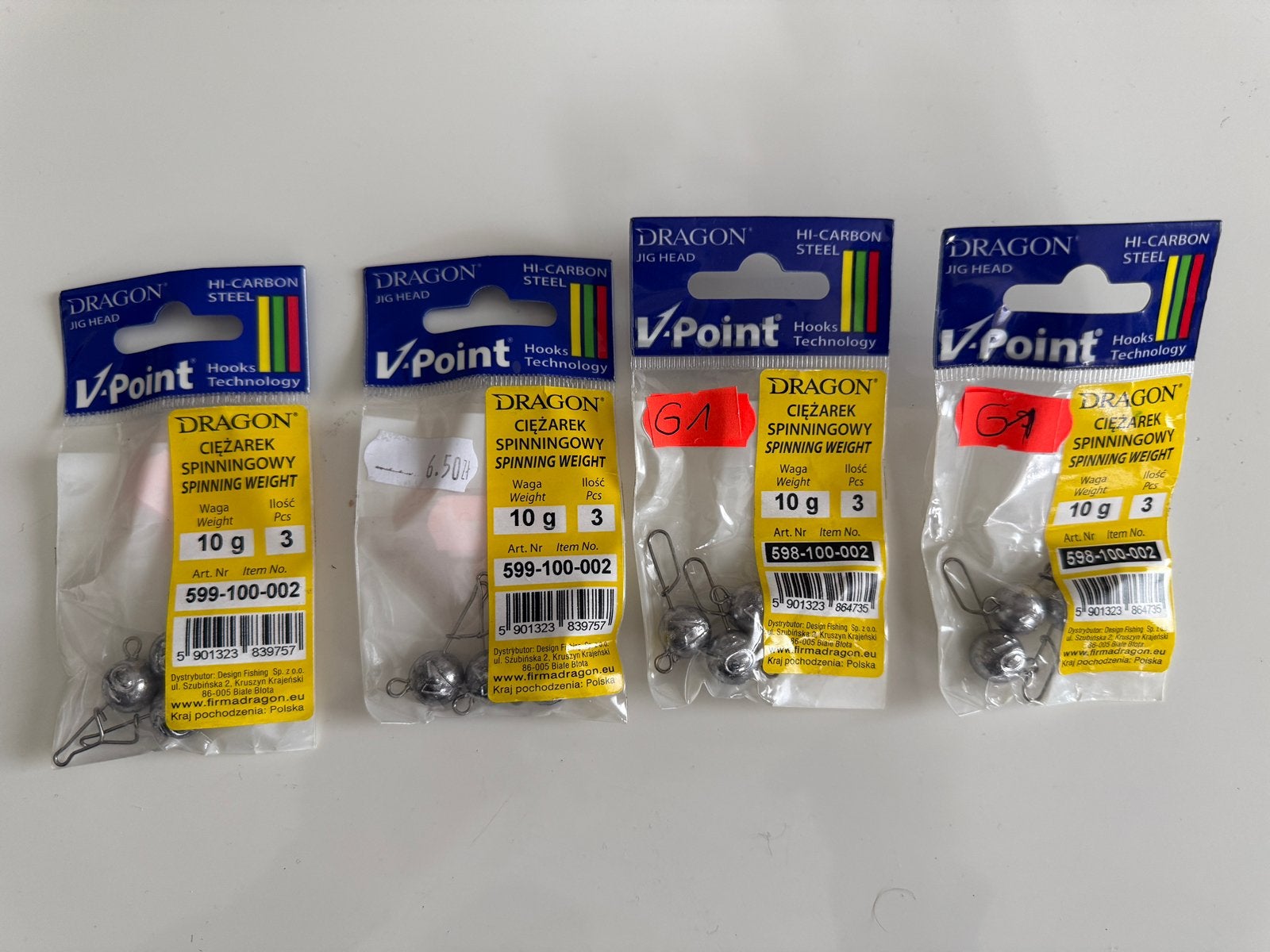 Dragon V-Point spinning weights 10g – 3 stuks G1, Ophalen of Verzenden, Nieuw, Overige typen