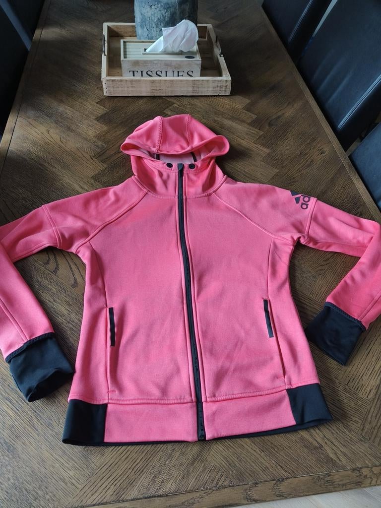 Adidas sport vest hoodie maat S koraalroze, Adidas, Overige typen, Ophalen of Verzenden, Roze