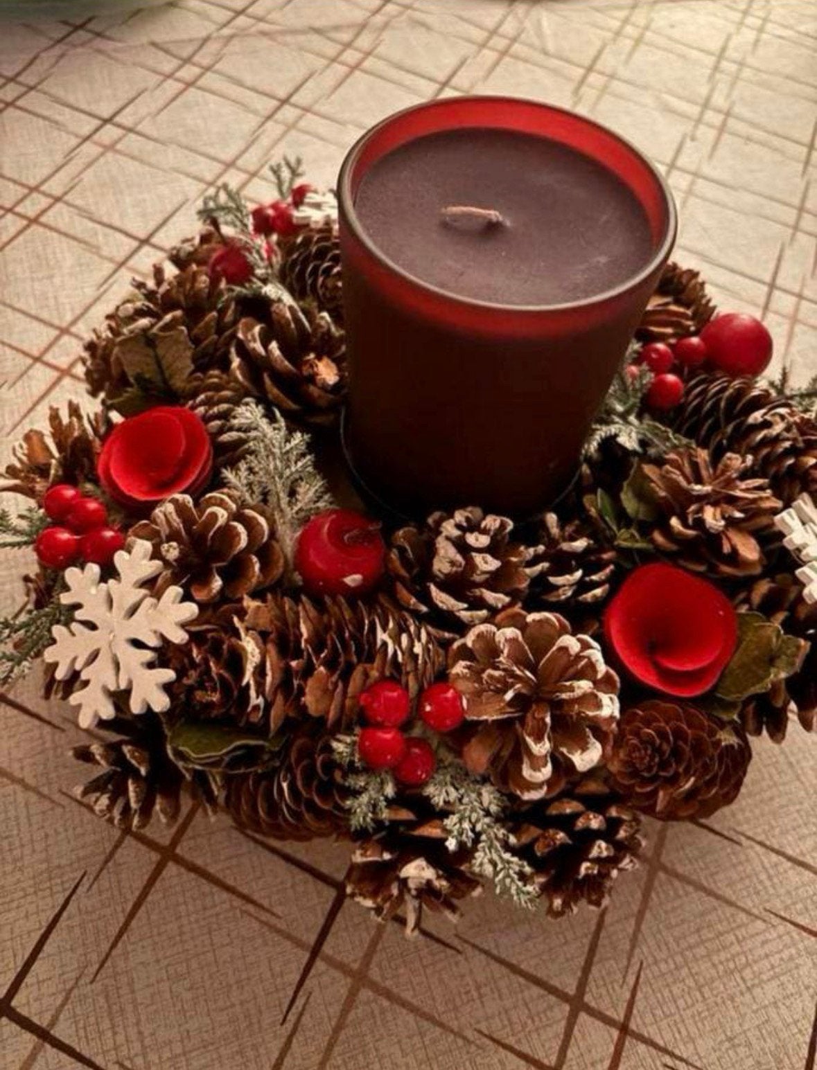 Kerstkrans decoratieve tafelkrans, Diversen, Kerst, Ophalen of Verzenden