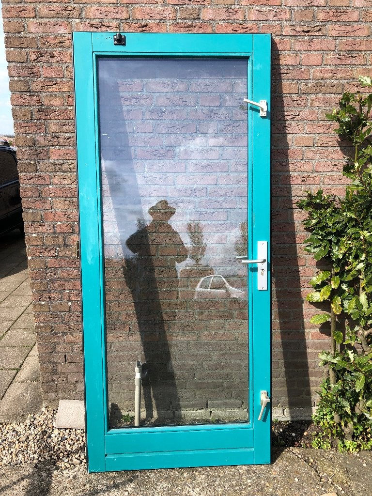 |hardhouten buitendeur| balkondeur |dubbelglas|212 X 93 cm|, Ophalen, Gebruikt, 80 tot 100 cm, 200 tot 215 cm