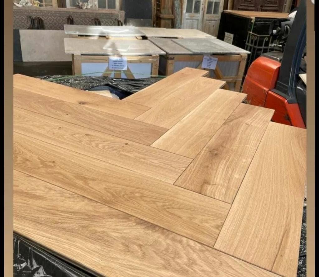 WEEKAANBIEDING! EIKEN VISGRAAT PARKET WALVISGRAAT! LEGKLAAR, Ophalen of Verzenden, Nieuw, 75 m² of meer, Parket