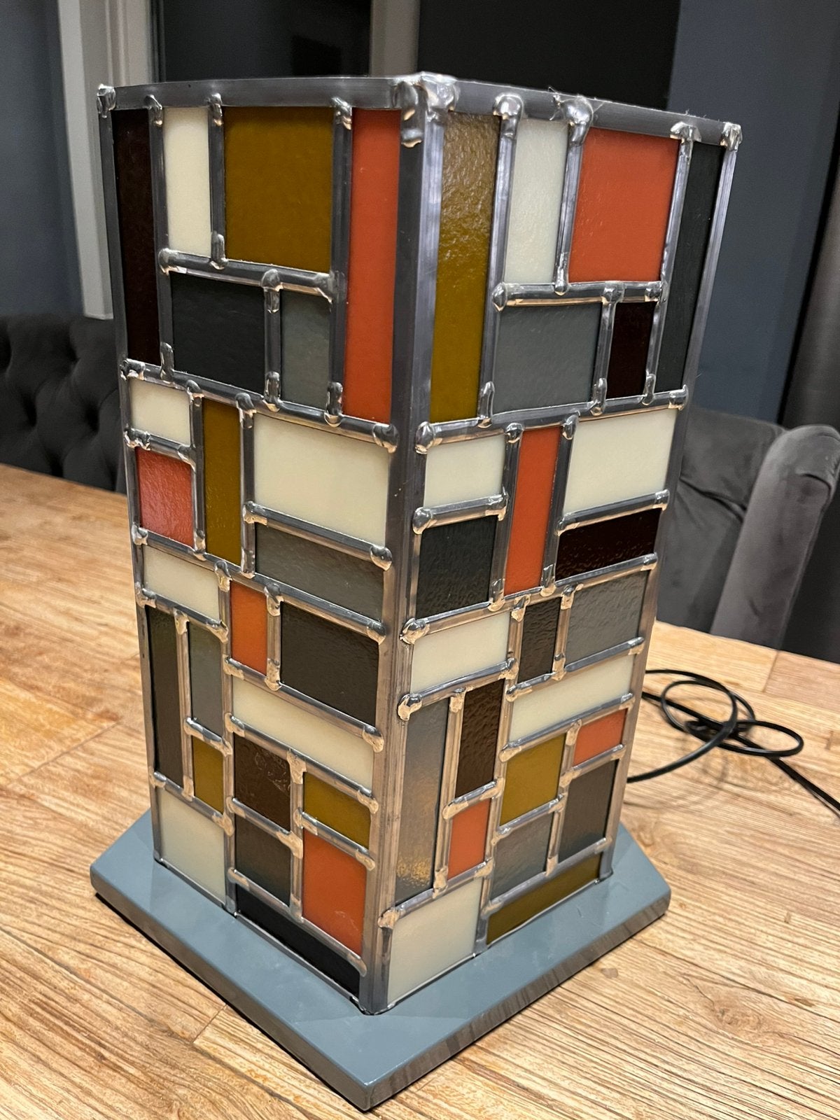 Glas in lood lamp, Ophalen, Zo goed als nieuw, Glas
