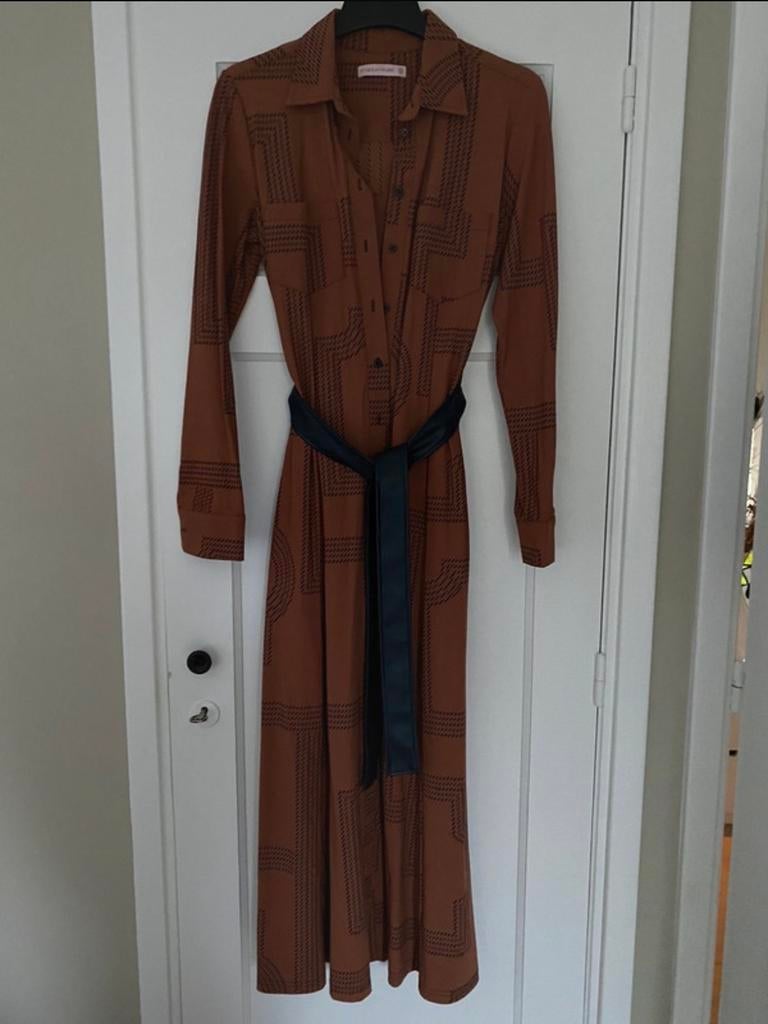 Studio Anneloes Jurk - Bruin met print - Maat XS, Bruin, Ophalen of Verzenden, Zo goed als nieuw, Maat 34 (XS) of kleiner
