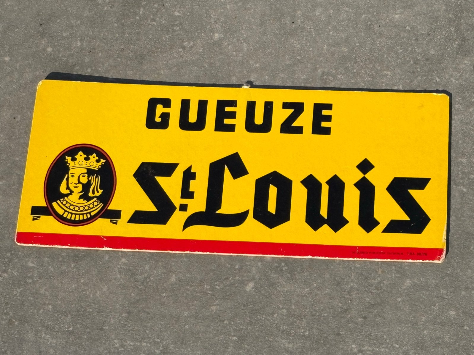 Vintage St. Louis Gueuze Reclamebord, Verzamelen, Ophalen of Verzenden, Gebruikt, Reclamebord