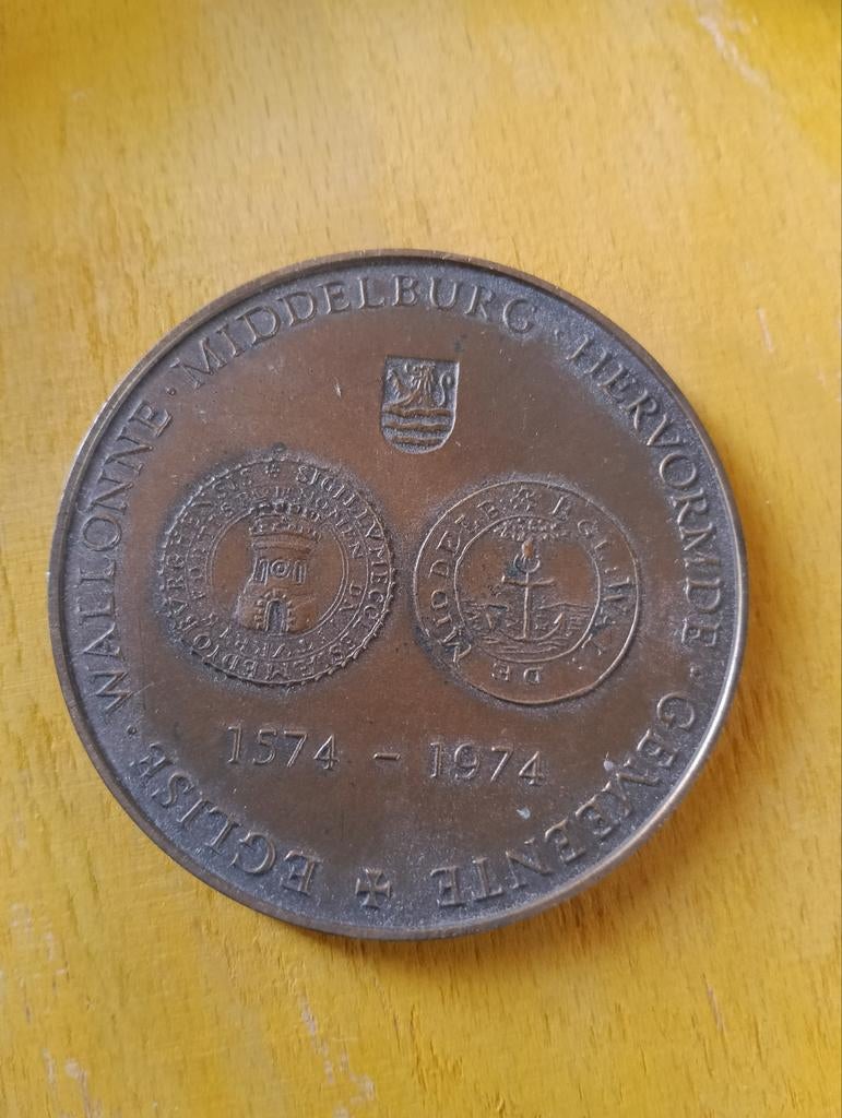 Penning Zeeland 1574-1974, Postzegels en Munten, Penningen en Medailles, Ophalen of Verzenden