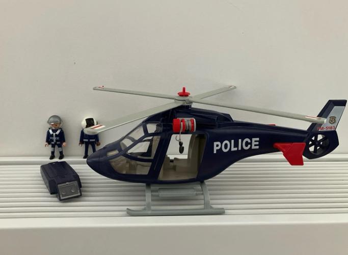 Playmobil Politie Helikopter 5183 met figuren en boekje, Ophalen of Verzenden, Zo goed als nieuw, Complete set