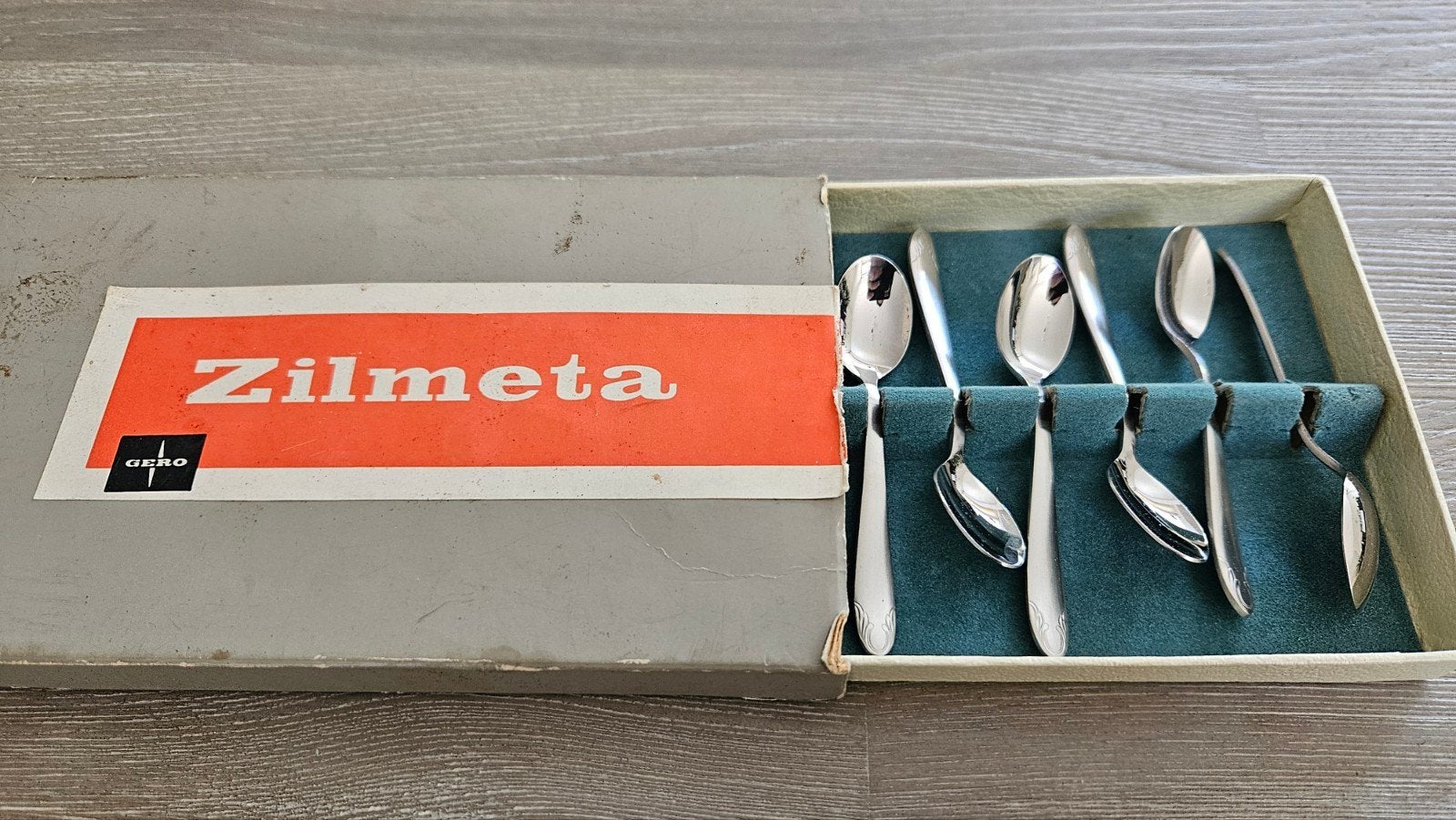 Doosje 12 (espresso)lepeltjes Gero zilmeta, Ophalen of Verzenden