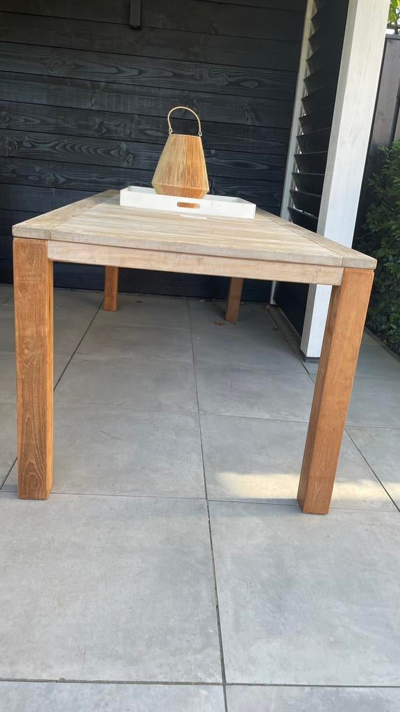 Houten tuintafel Sunyard 2.20 x 90 cm, Tuin en Terras, Ophalen of Verzenden, Gebruikt, Rechthoekig, Hout