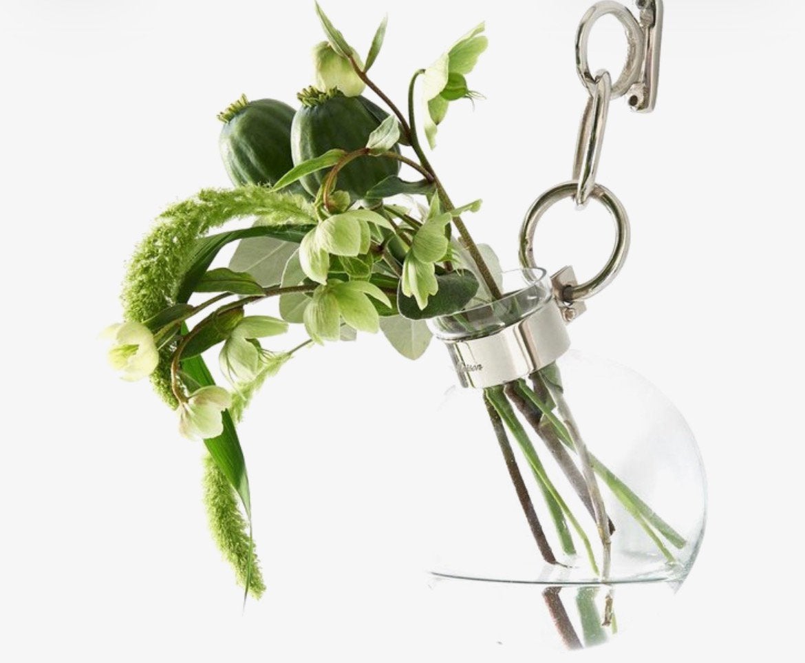 Rivièra Maison glazen vaas met zilverkleurige ketting, Ophalen of Verzenden