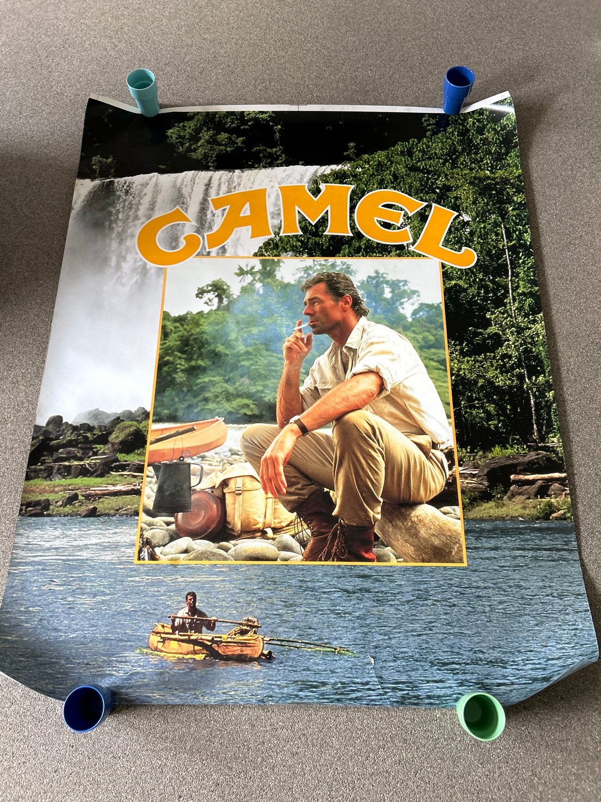 Vintage Camel Reclame Poster ca 150x120, Ophalen, Deurposter of groter, Reclame, Rechthoekig Staand