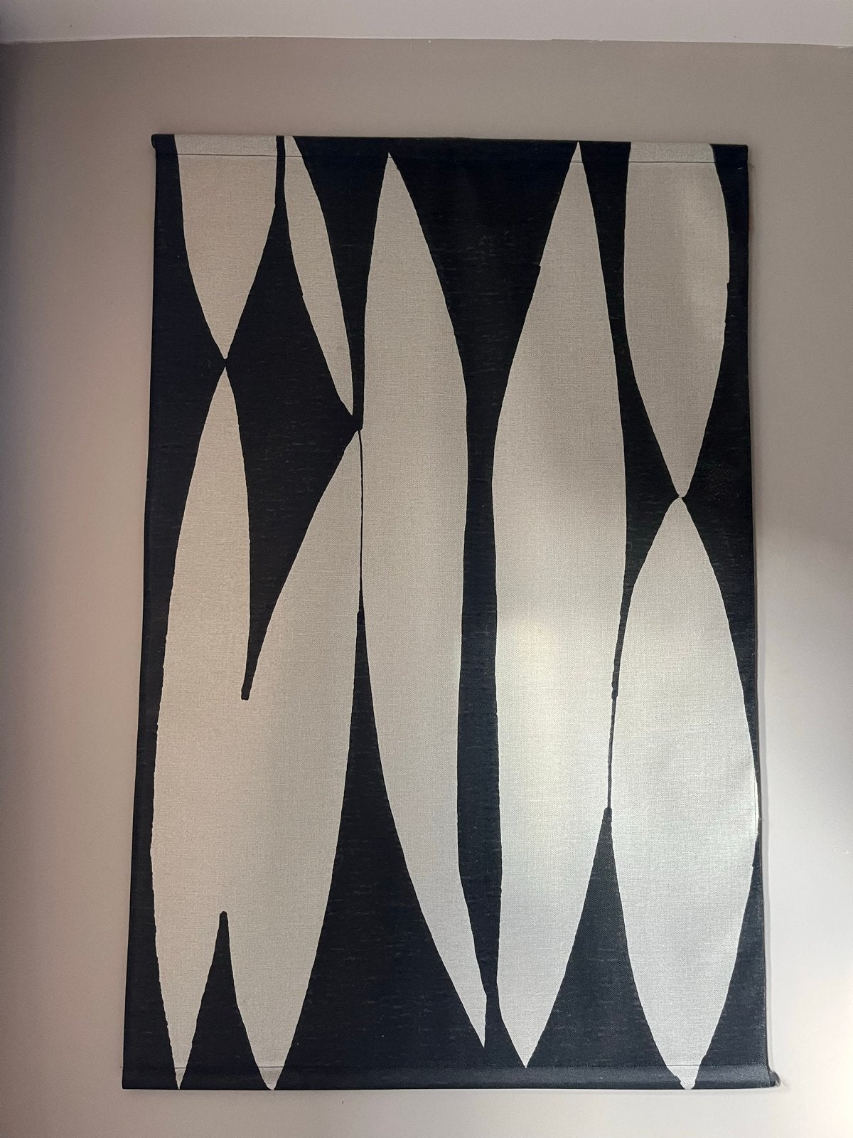 HKliving Wandkleed Abstract Zwart Wit, Zwart, Ophalen of Verzenden, Zo goed als nieuw, Met ophangsysteem