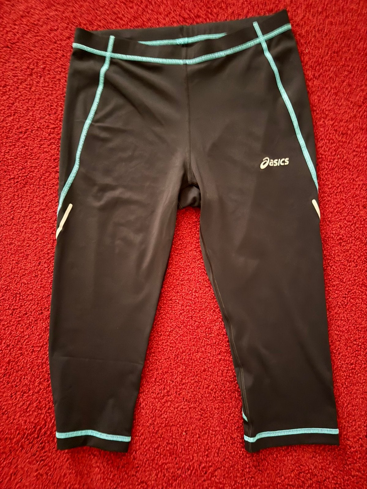 Asics 3/4 hardloop tight. Maat L., Verzenden, Zwart, Maat 42/44 (L), Zo goed als nieuw