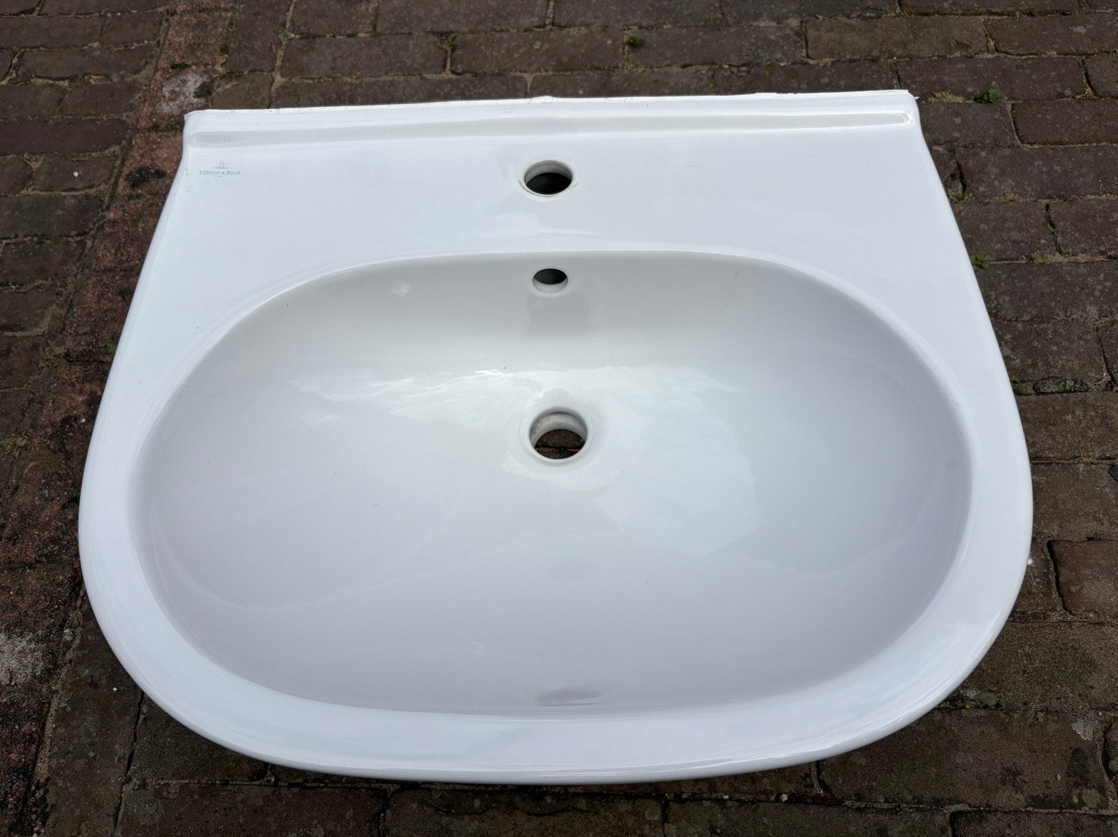 Wastafel Villeroy & Boch wit - 59x49 cm, Ophalen, Gebruikt, Wastafel