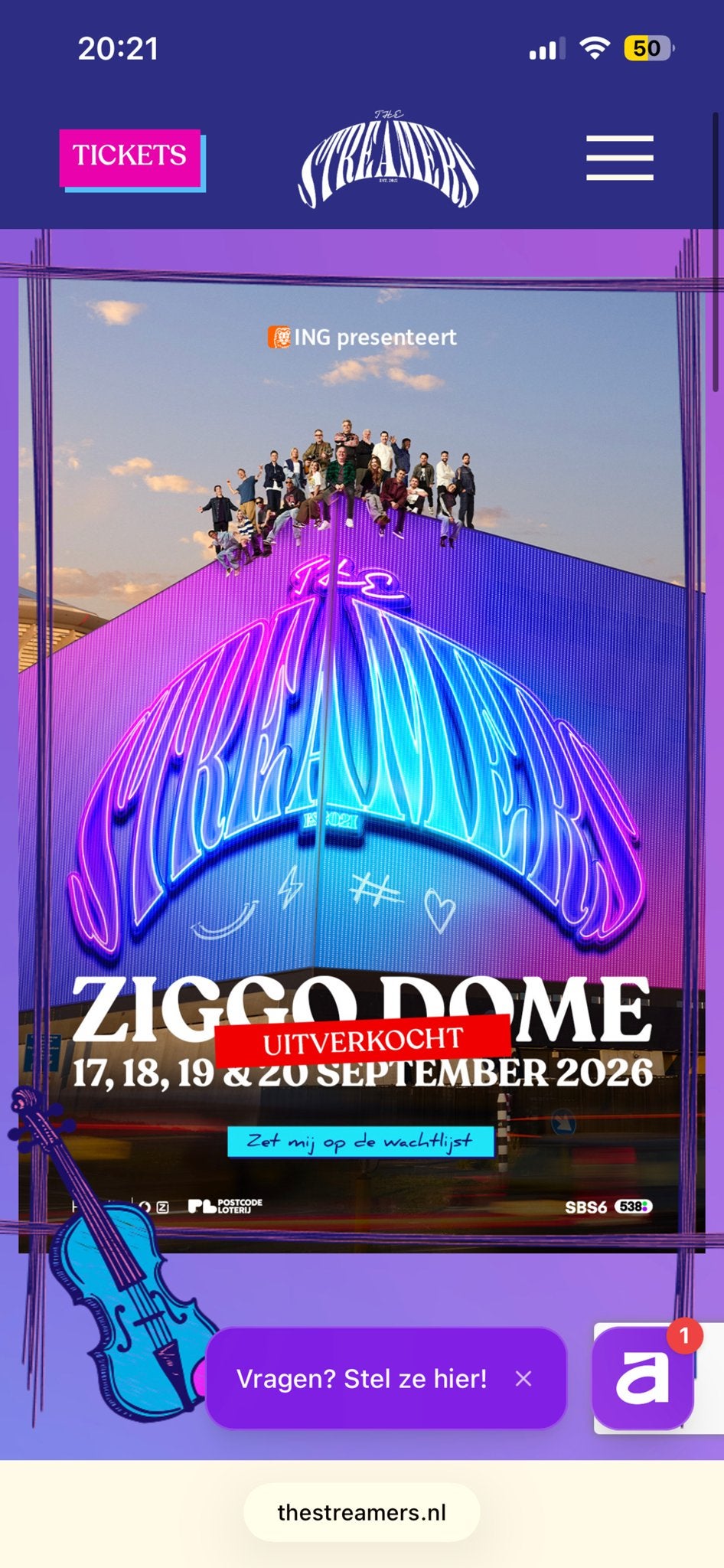 The Streamers’26 Ziggo Dome, Drie personen of meer, September