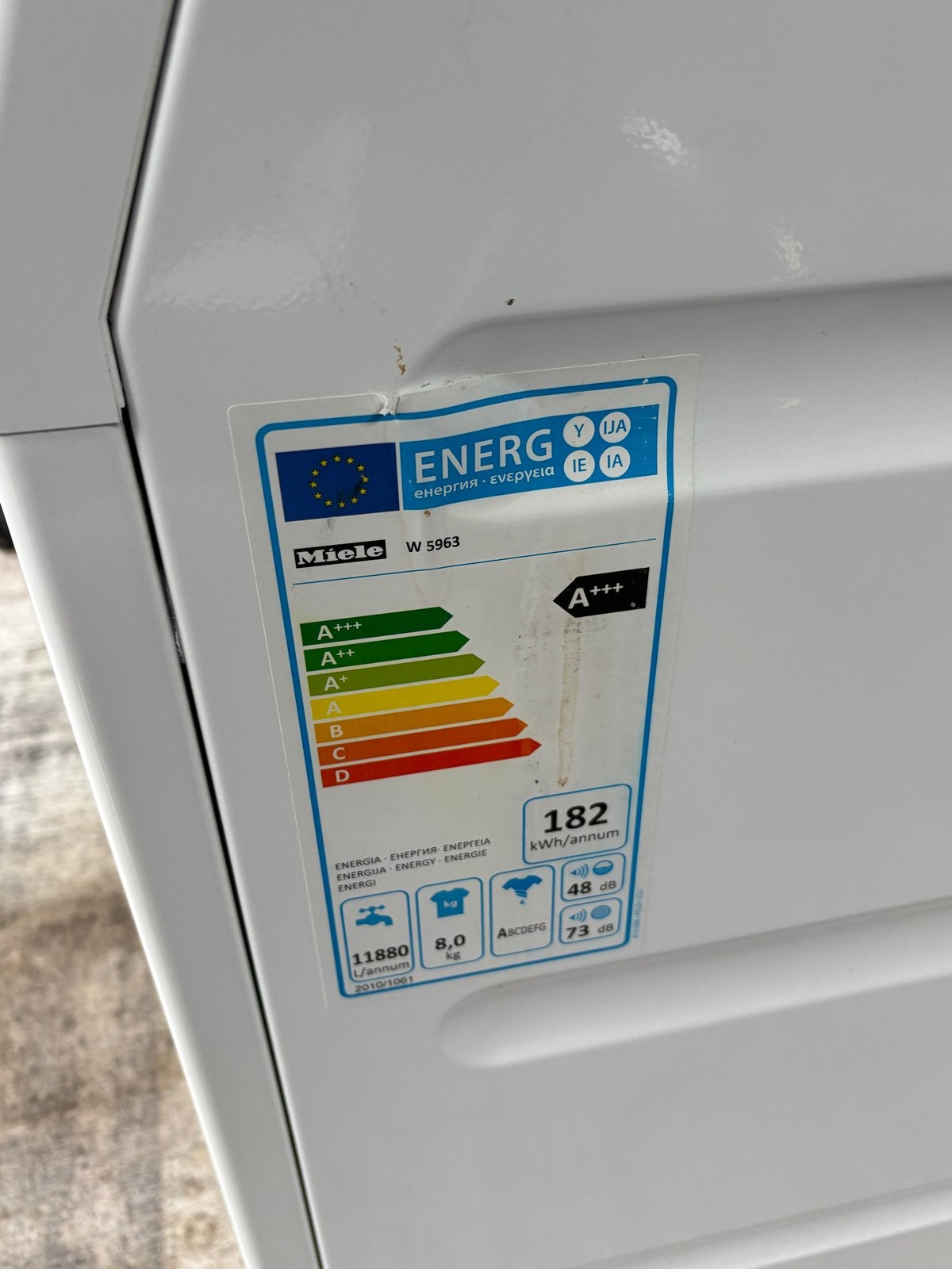 Miele W 5963 SoftCare System Wasmachine, Ophalen, 1200 tot 1600 toeren, Gebruikt, 8 tot 10 kg