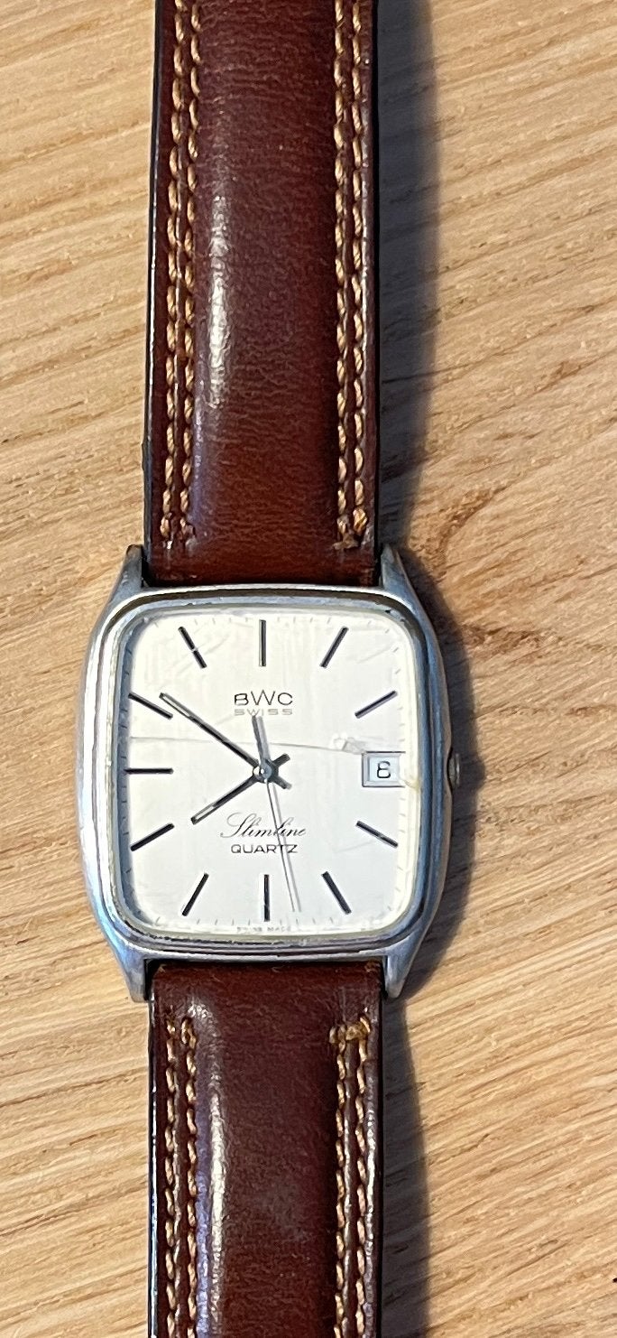 BWC vintage heren horloge, Sieraden, Tassen en Uiterlijk, Horloges | Antiek, Ophalen of Verzenden, Staal, Overige merken, 1960 of later