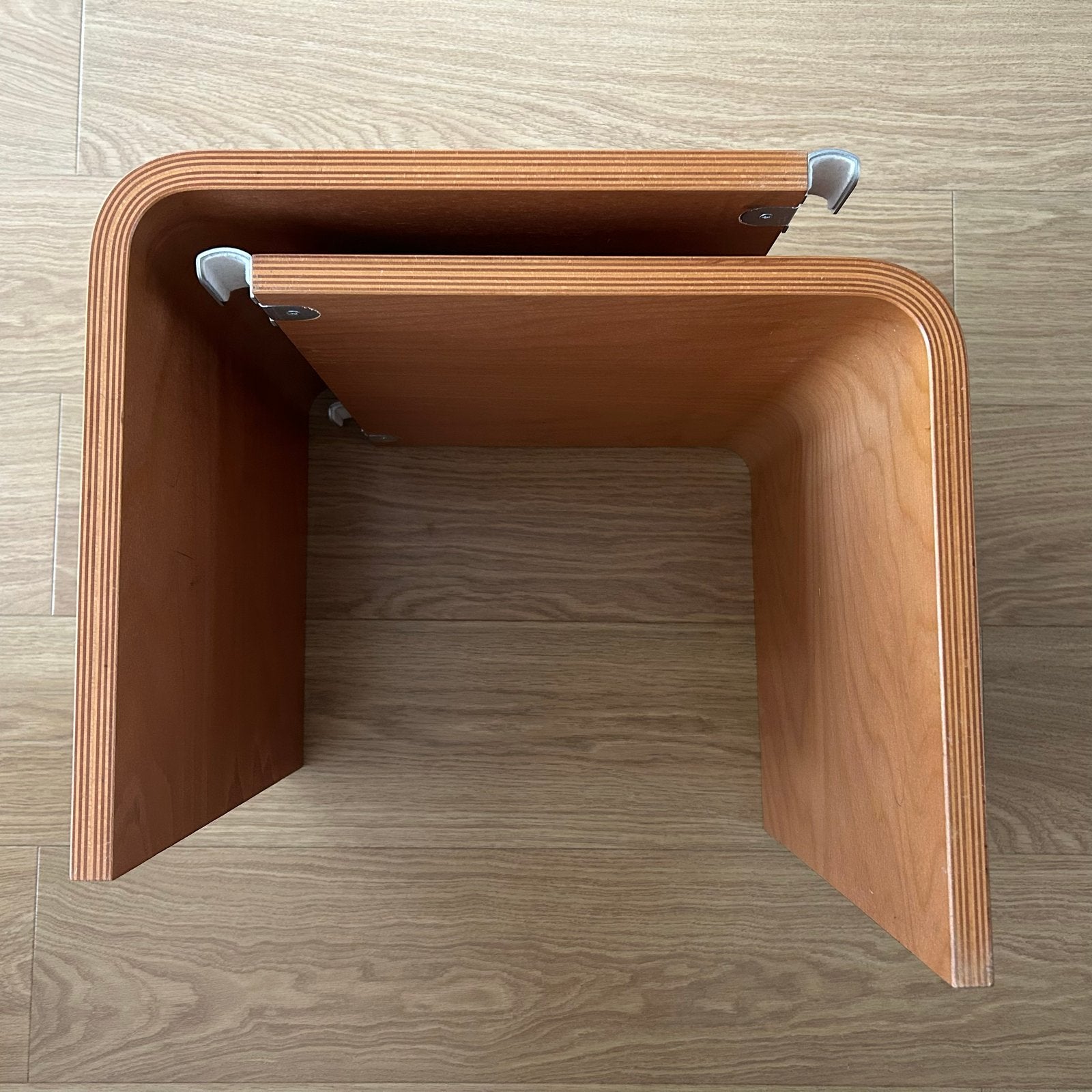 2x Auping aanhaaktafel beuken 34 cm hoog, Ophalen of Verzenden, Gebruikt, Hout