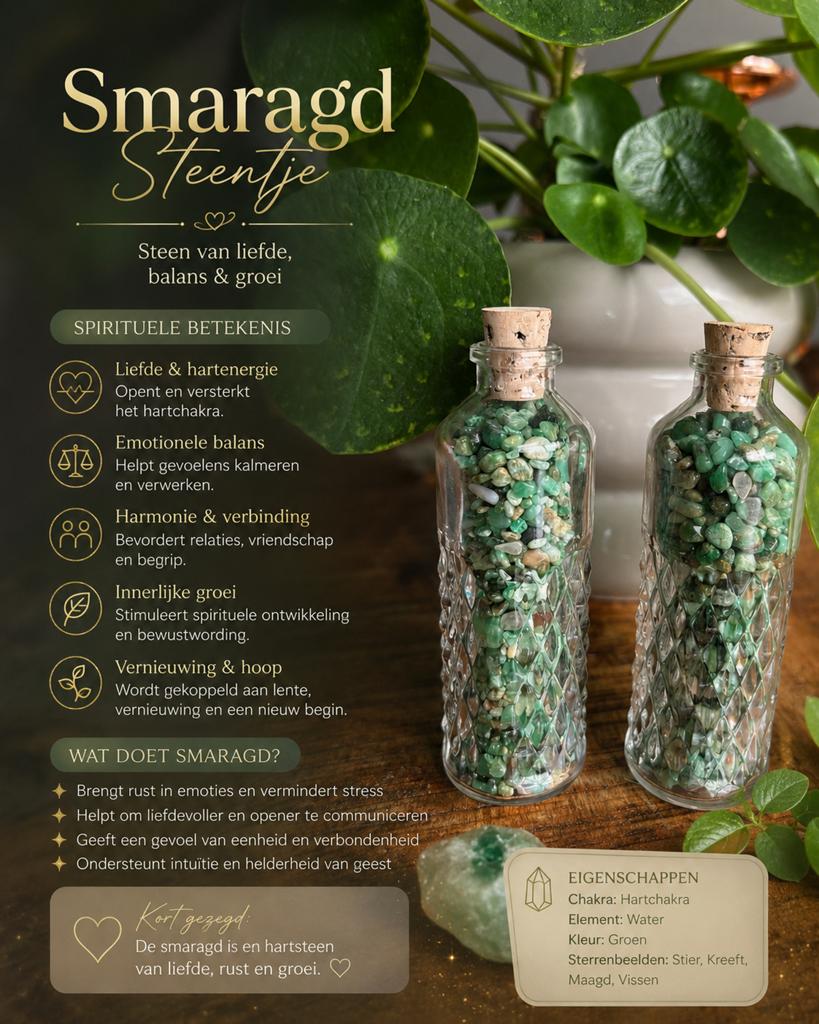 Smaragd steentjes in fles, Ophalen of Verzenden, Nieuw