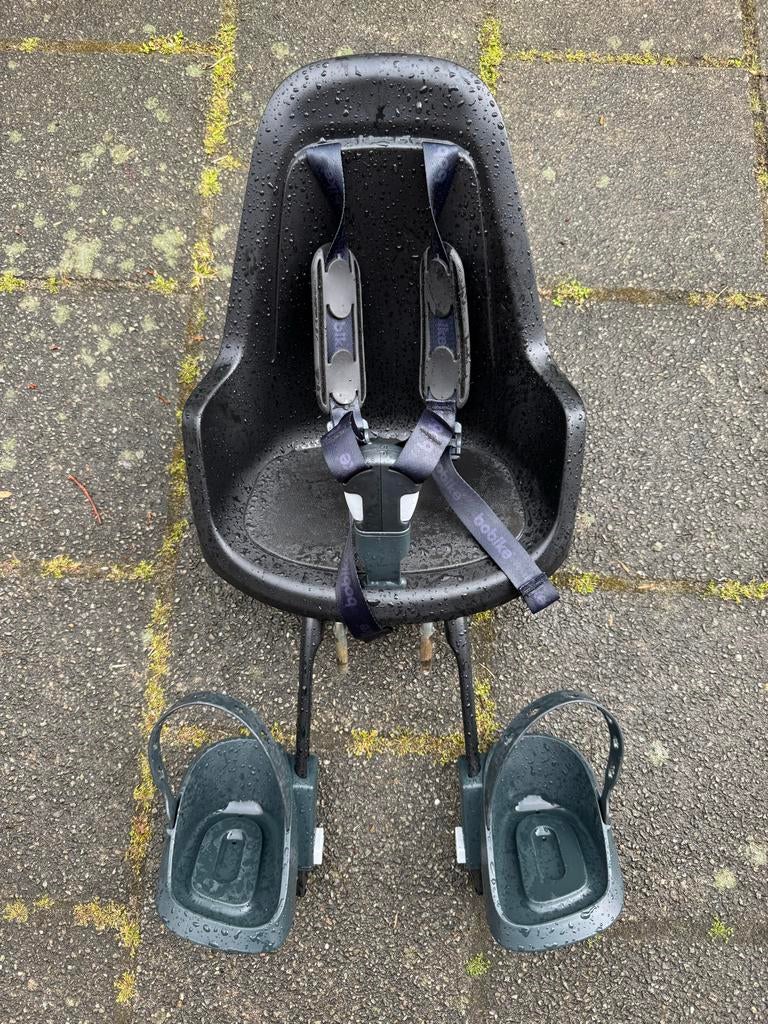 BoBike One Mini Fietsstoeltje Voor - Urban Black, Ophalen, Voetsteuntjes, Voorzitje, Zo goed als nieuw