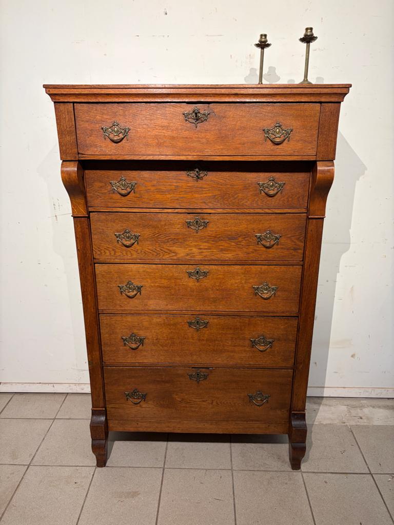 Antieke Eikenhouten Chiffonnière / Ladenskast, Ophalen