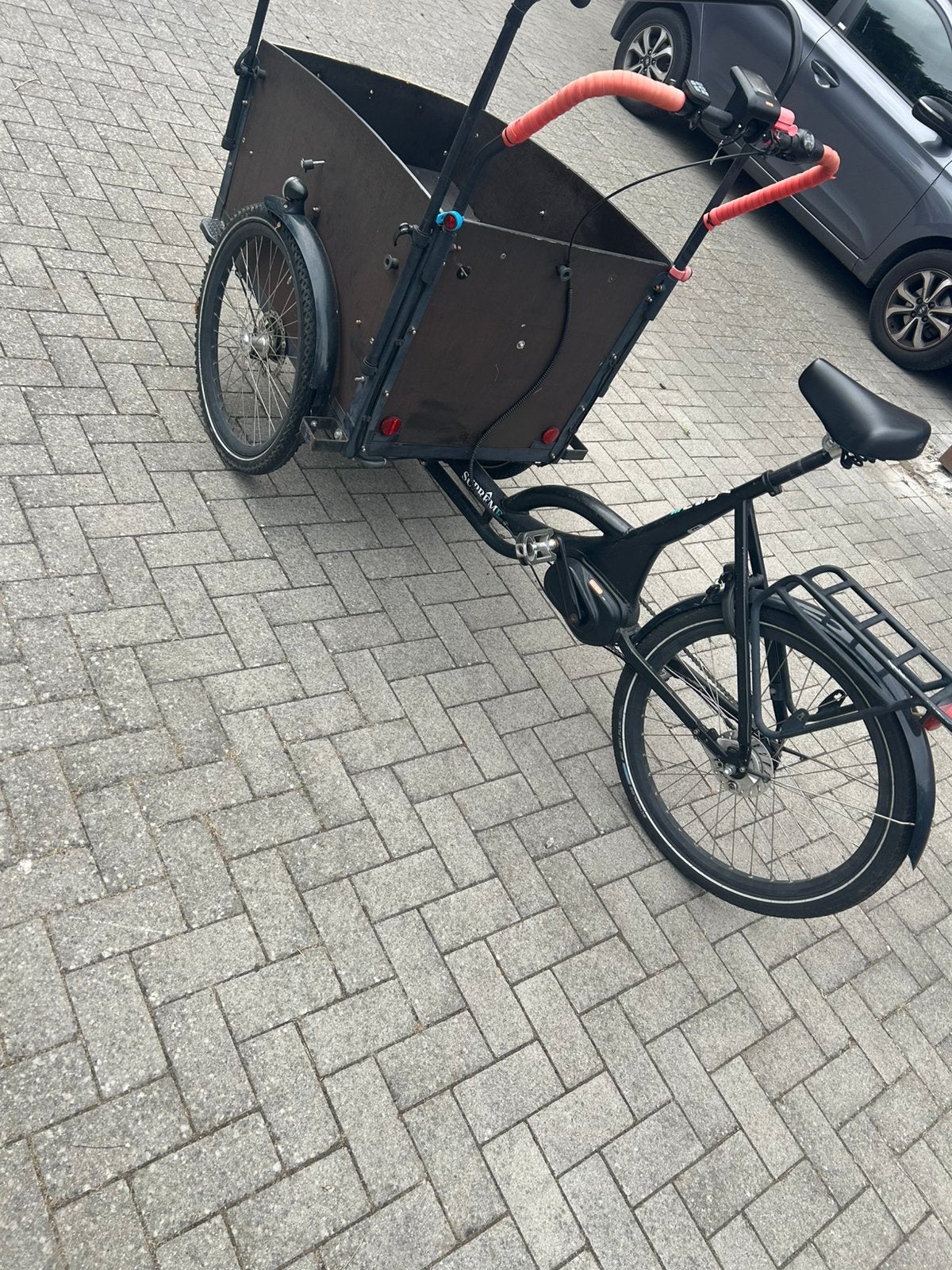 Elektrische bakfiets voque Supreme, Fietsen en Brommers, Fietsen | Bakfietsen, Gebruikt, 4 kinderen of meer, Elektrisch, Huif
