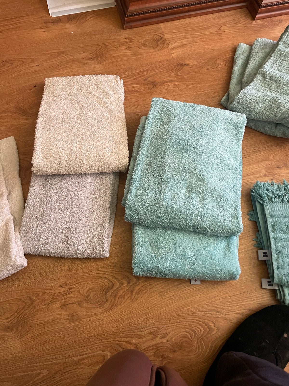 Diverse badlaxkens. 11 stuks., Ophalen, Gebruikt, Beige, Handdoek