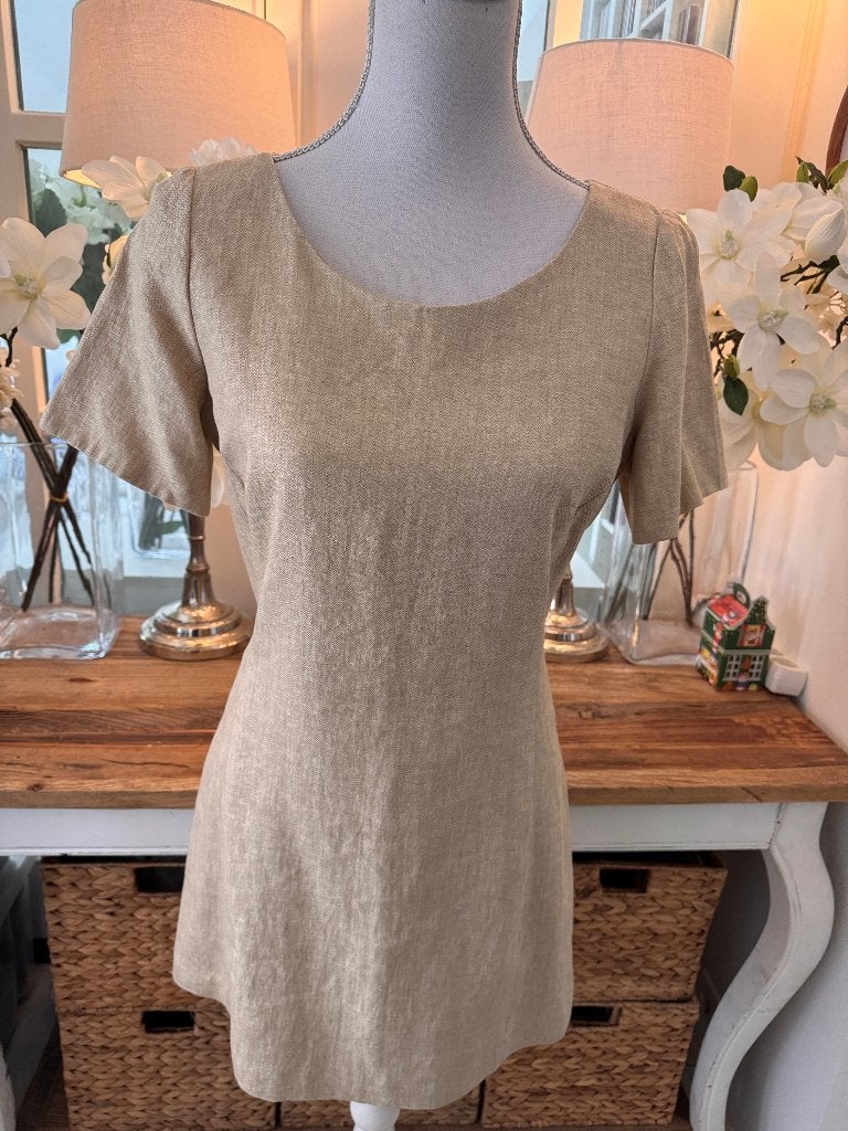 Zand-Beige, linnen mini-jurk Mark, 36-38/S, nieuwe staat., Kleding | Dames, Jurken, Verzenden, Beige, Nieuw, Maat 36 (S)
