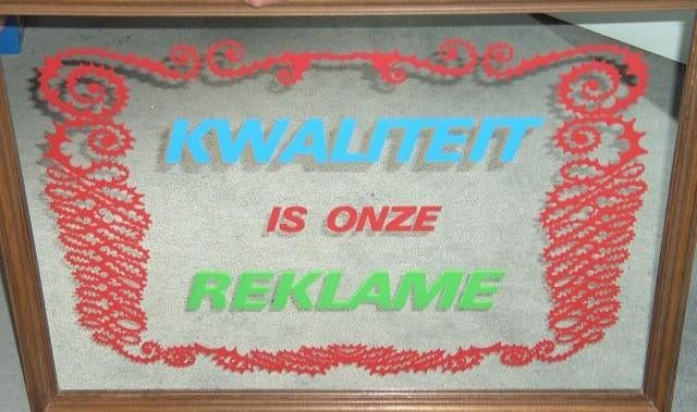 FIFTIES SIXTIES DECO SPIEGEL OLIEBOLLEN / POFFERTJES KRAAM, Ophalen, Zo goed als nieuw, Reclamebord
