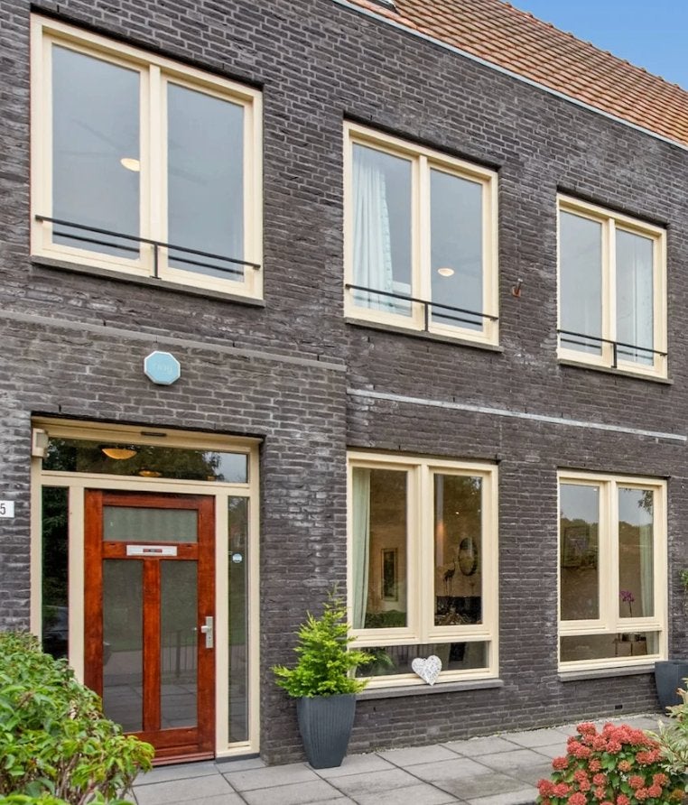 4X PRACHTIGE HARDHOUTEN KOZIJNEN + DEUR MET HR++ GLAS, 75 tot 150 cm, Raamkozijn, Ophalen of Verzenden, Zo goed als nieuw