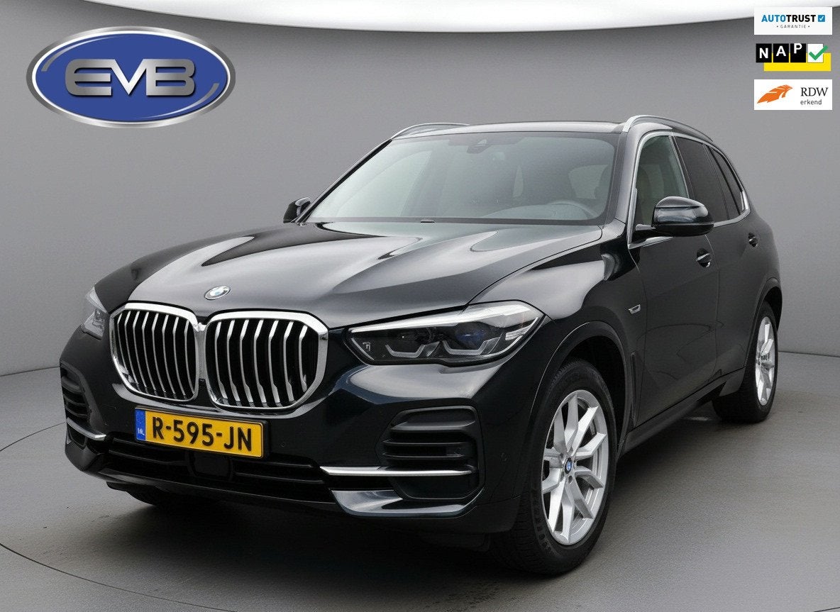BMW X5 XDrive45e High Executive, luchtvering luxe lederen in, Auto's, Gebruikt, Zwart, Vierwielaandrijving, Hybride Elektrisch/Benzine