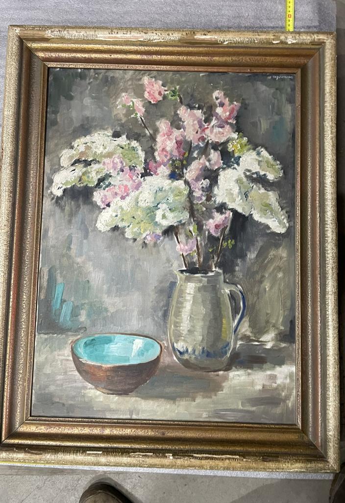 Schilderij stilleven door th. j. Laagland, Ophalen
