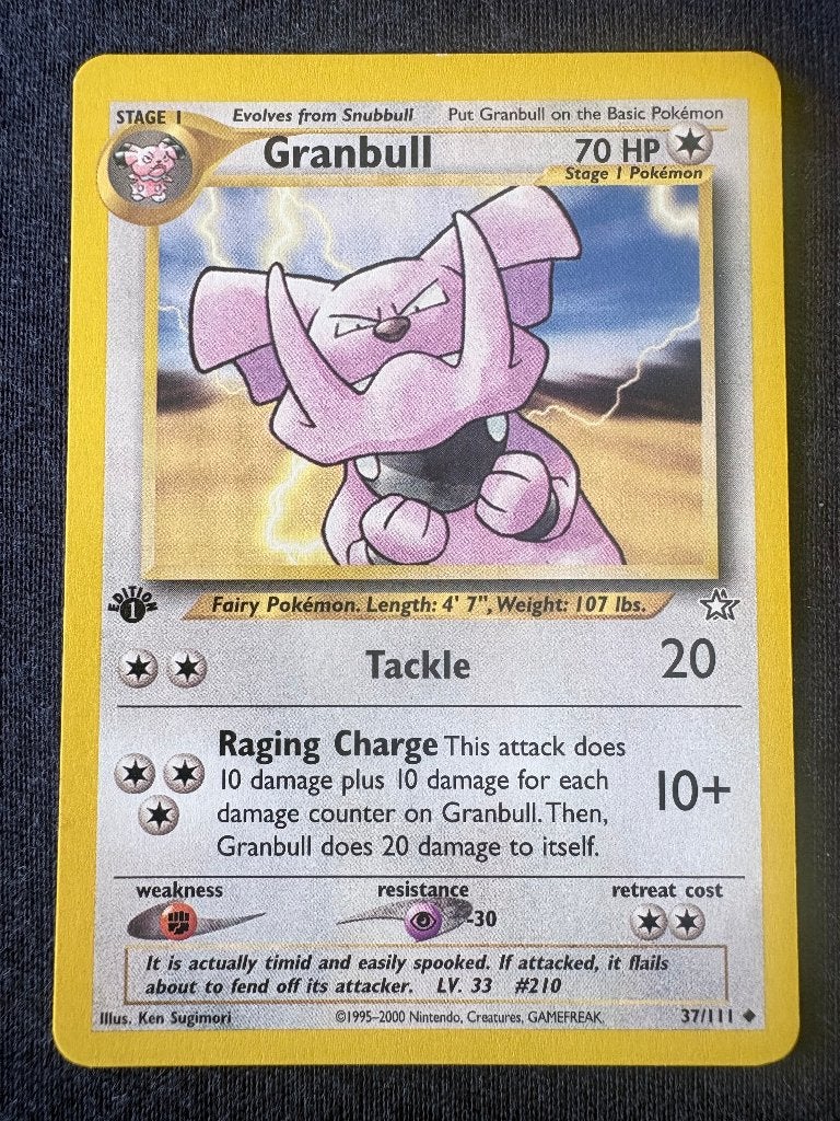 Granbull 1st Edition - Neo Genesis 37/111 - Near Mnt, Ophalen of Verzenden, Zo goed als nieuw, Losse kaart