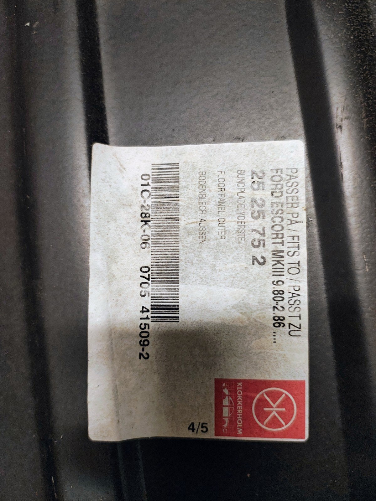 Set plaatwerk Ford Escort MK3 - Bodemplaat enz..., Ophalen, Voor, Nieuw, Spatbord