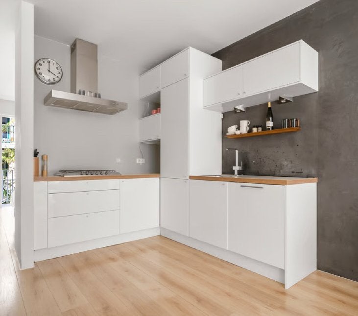 Complete Ikea keuken inclusief Smeg gasfornuis, Ophalen, Gebruikt, Wit, Hoekkeuken