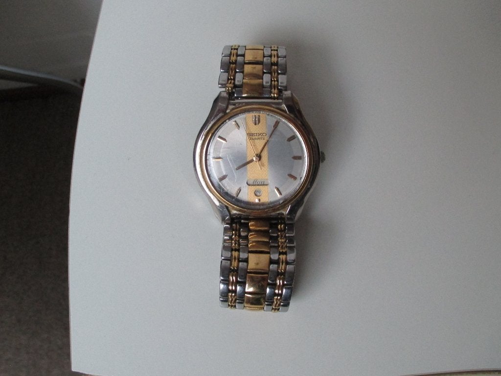 SEIKO 1980/90 UIT ERFENIS ORIGINEEL NWE BATTERIJ WERKT 100%, Seiko, Staal, Polshorloge, Verguld