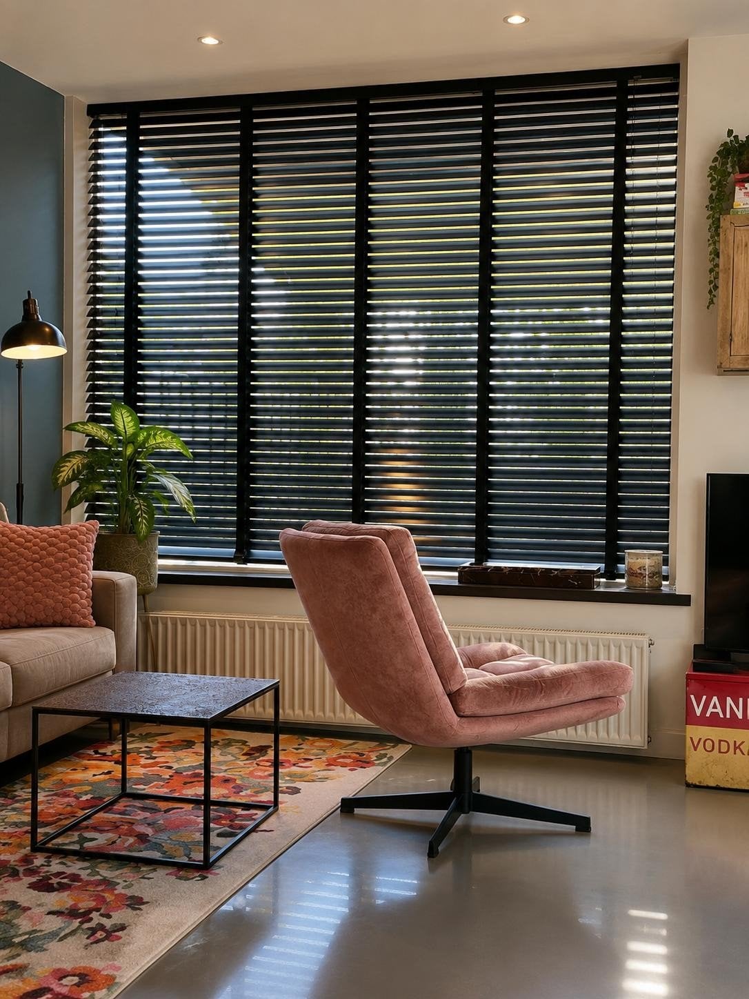 Houten Jaloezie 240 x 200cm (b x h), Ophalen, 200 cm of meer, Zwart, Zo goed als nieuw