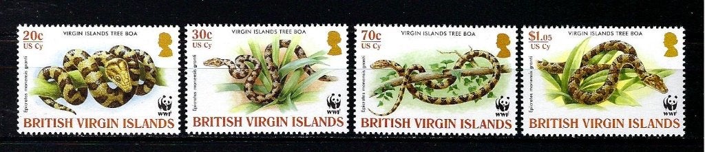 WWF Britisch Virgin Islands uit 2005 Postfris (slangen), Ophalen of Verzenden, Postfris, Dier of Natuur