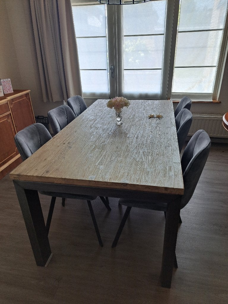Moderne eettafel, Huis en Inrichting, Tafels | Eettafels, Gebruikt, 50 tot 100 cm, Vijf personen of meer, Modern industrieel