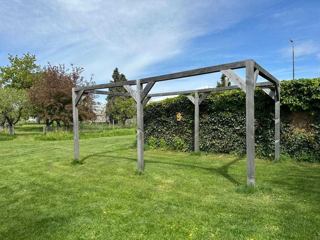 Pergola met nieuw harmonicadoek 300x500, Ophalen, Nieuw, Tuinpaviljoen