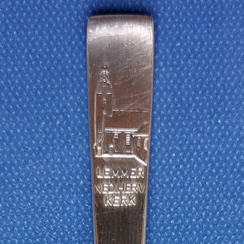 verzilverd lepeltje NH Kerk, Lemmer (SOLA 100), Ophalen of Verzenden