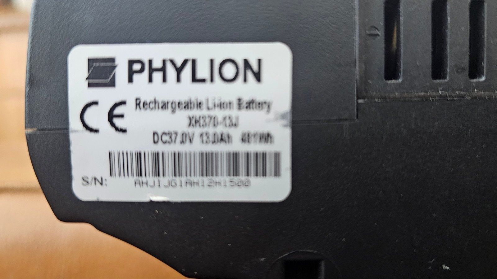 Phylion E-Bike Batterij (37V 13Ah) + Oplader, Fietsen en Brommers, Fietsaccessoires | Fietsaccu's, Ophalen, Zo goed als nieuw