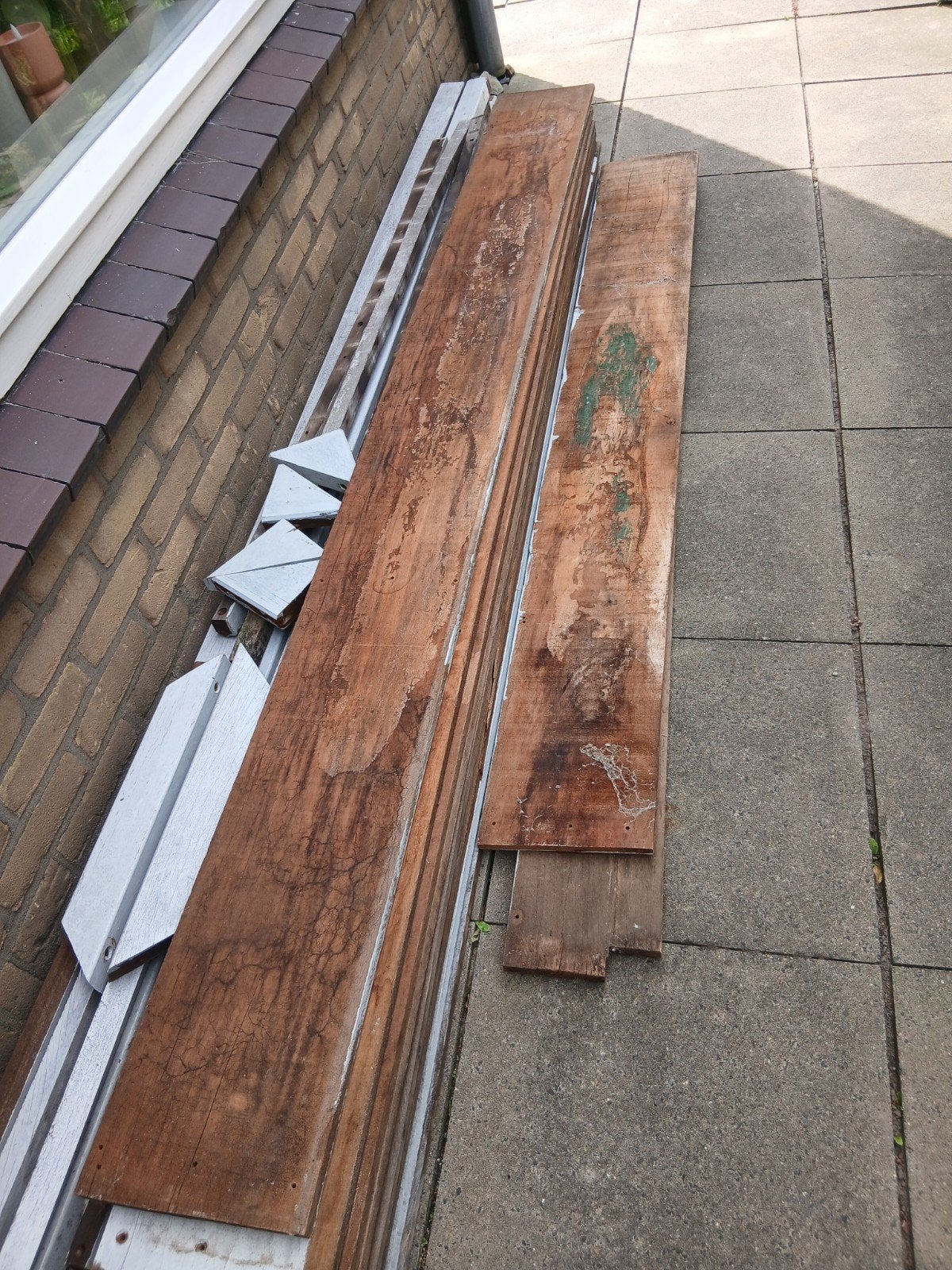 Hardhouten planken panelen balken tuin terras beschoeiing, Tuin en Terras, Palen, Balken en Planken, Ophalen, Gebruikt, Planken