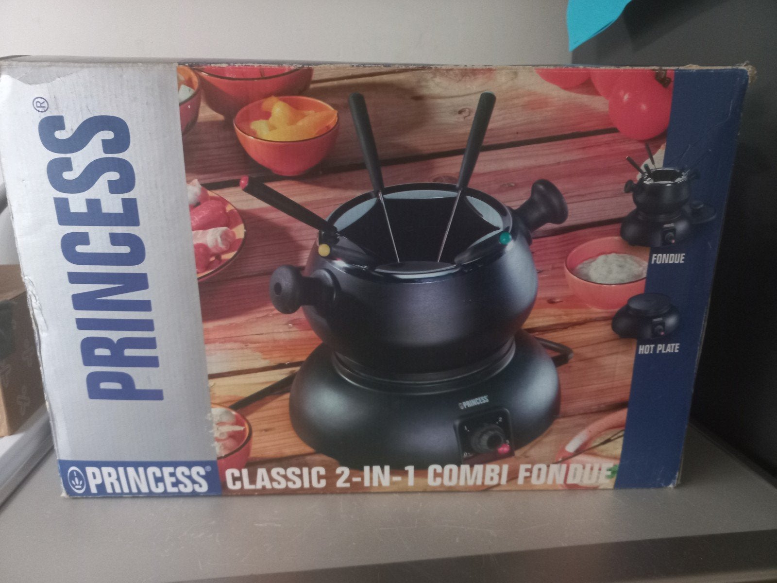 Princess Classic 2-in-1 Combi Fondue & Hot Plate, Ophalen of Verzenden, Zo goed als nieuw, Elektrisch, Fondueset