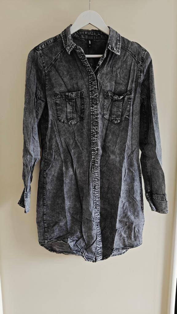 Denim blousejurk in grijs, Maat 38/40 (M), Verzenden, Zo goed als nieuw, Eksept
