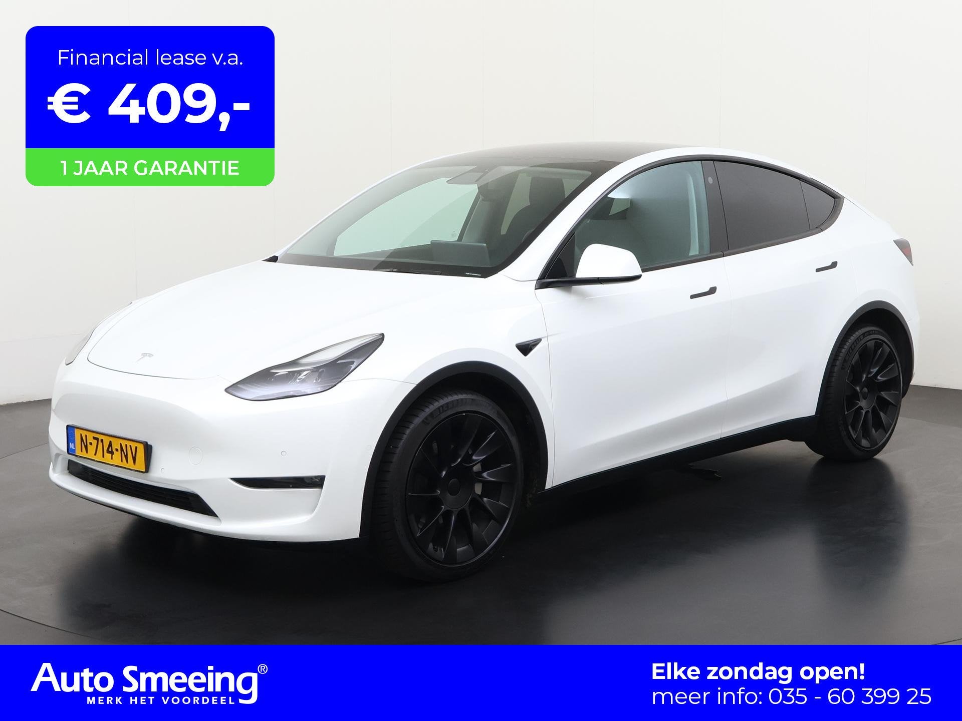 Tesla Model Y Long Range AWD Dual 75 kWh | Trekhaak | 20 inc, Automaat, 12 maanden, Stof, Gebruikt