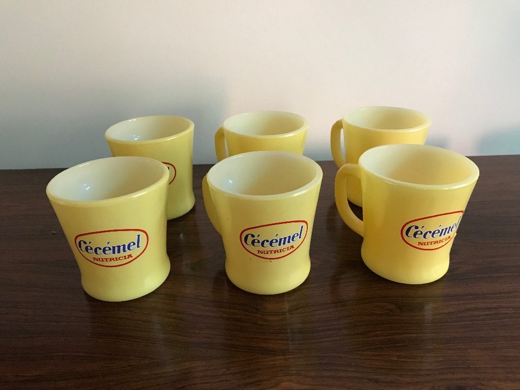 Cecemel Nutricia Fire king set van 6 mokken tassen, Verzamelen, Ophalen of Verzenden, Zo goed als nieuw, Gebruiksvoorwerp