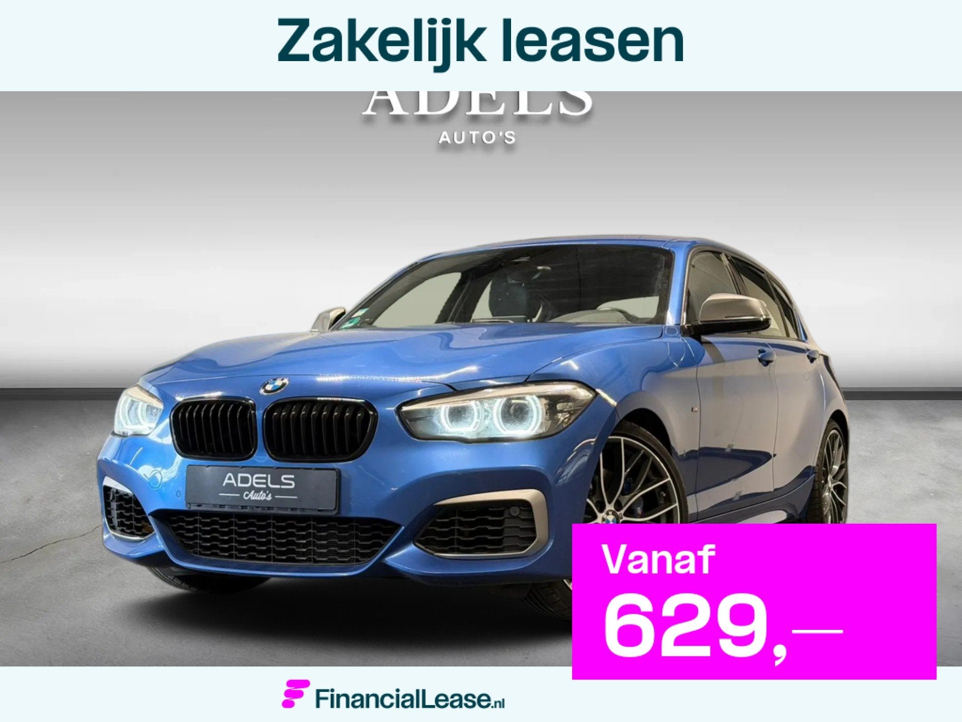 BMW 1 Serie M140i Special Edition Estoril Blauw Dealer Onder, Achterwielaandrijving, Gebruikt, Zwart, Blauw