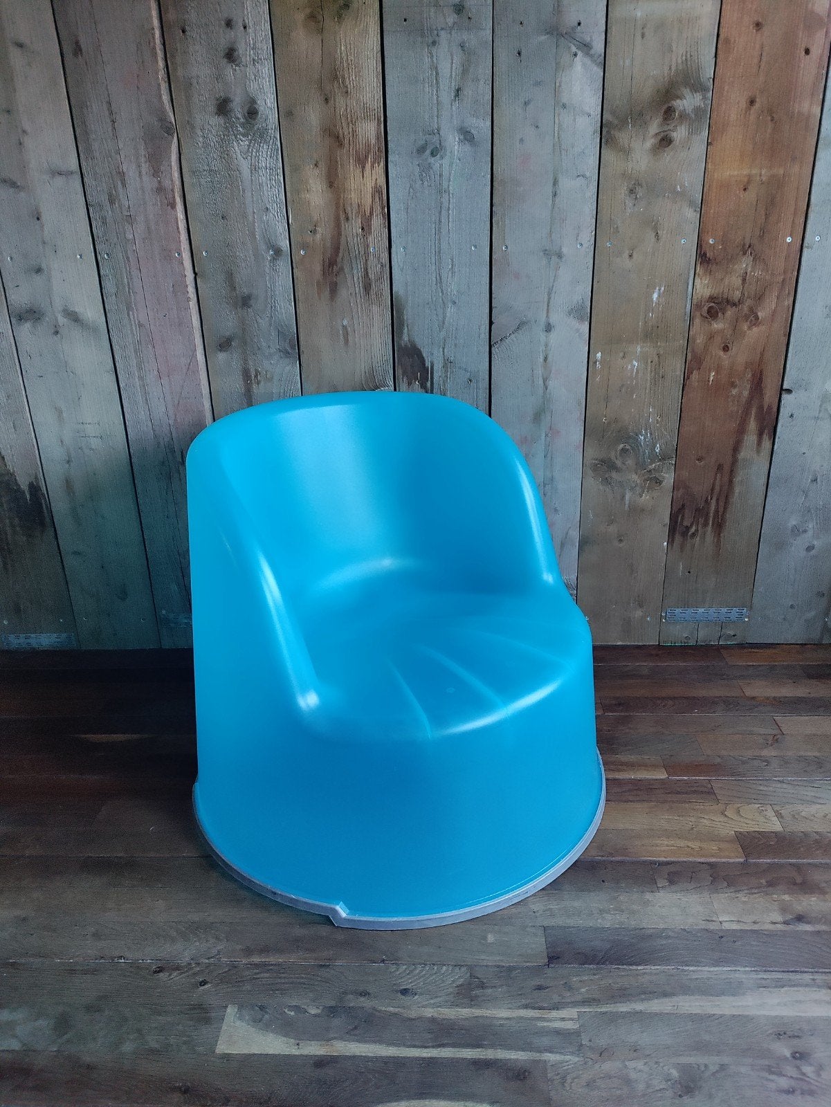 Lichtblauwe retro relax seat, relaxstoel, relax chair, Kunststof, Minder dan 75 cm, Ophalen of Verzenden, Zo goed als nieuw