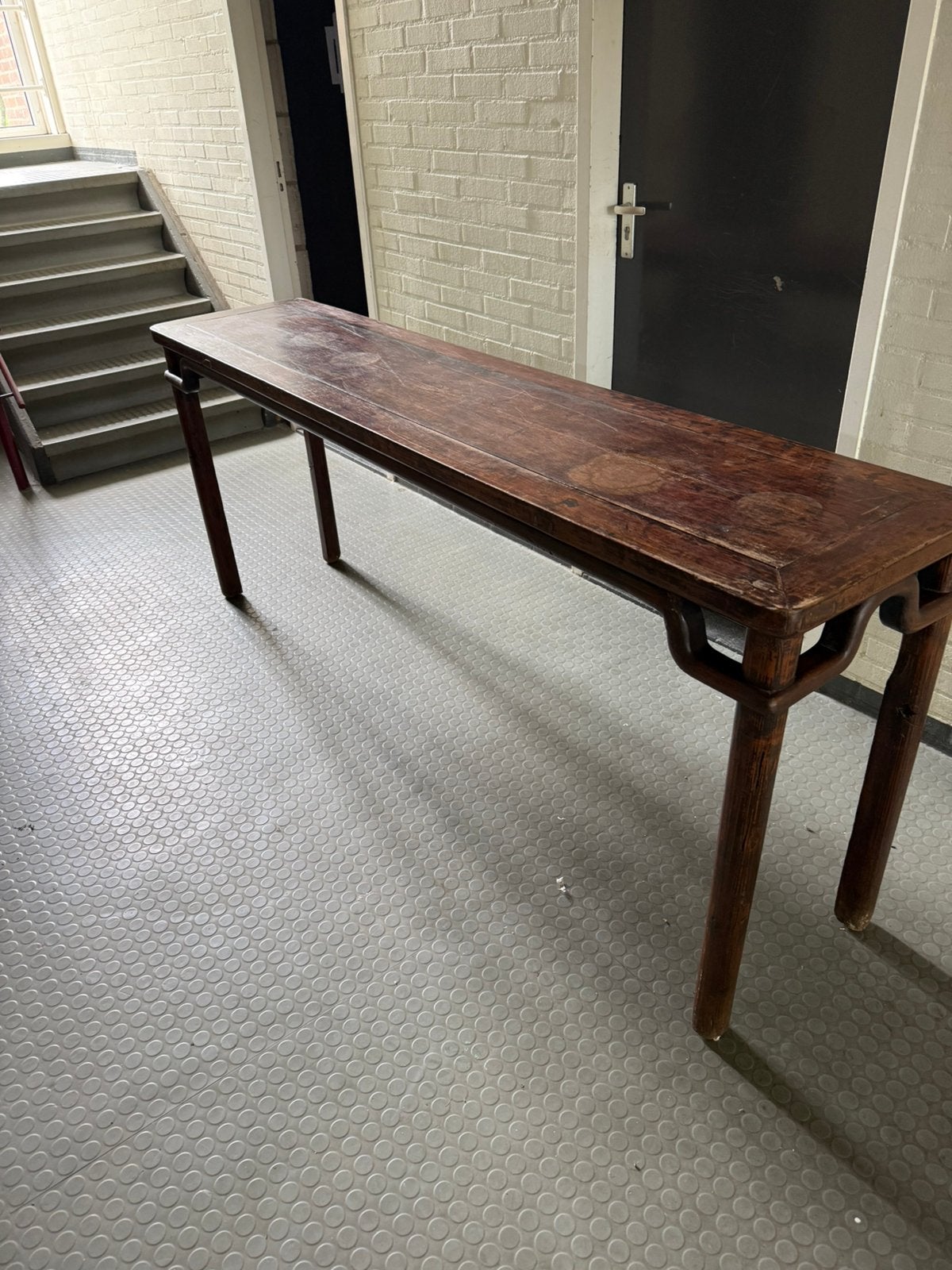 Grote Antieke Sidetable, Ophalen, Teakhout, 200 cm of meer, Zo goed als nieuw