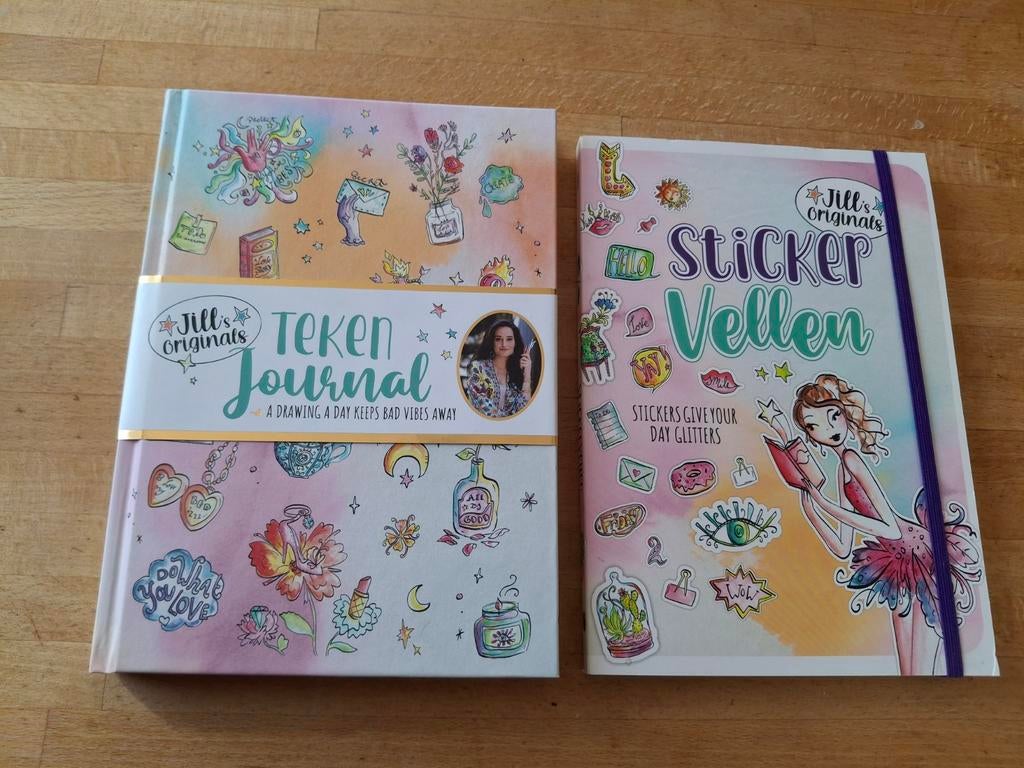 Jill's originals tekenjournaal en stickervellen boekje, Hobby en Vrije tijd, Tekenen, Ophalen of Verzenden, Nieuw, Papier, Schets- of Tekenboek